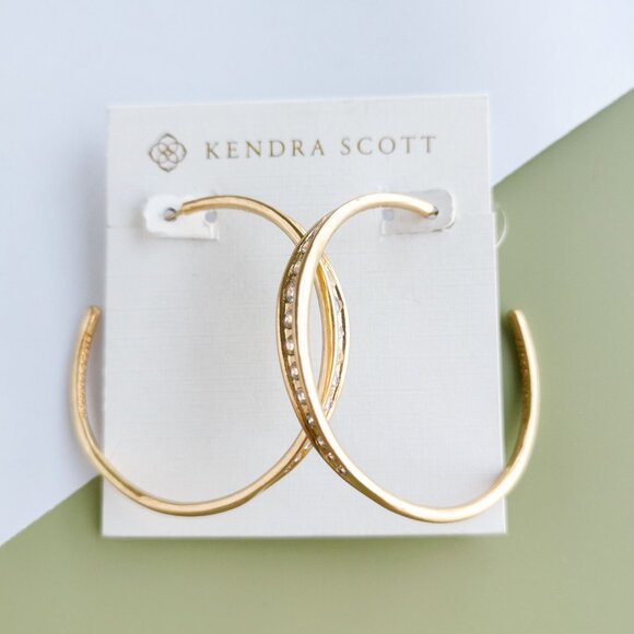Kendra Scott Selena Hoop Earrings in Vintage Gold - Picture 1 of 4